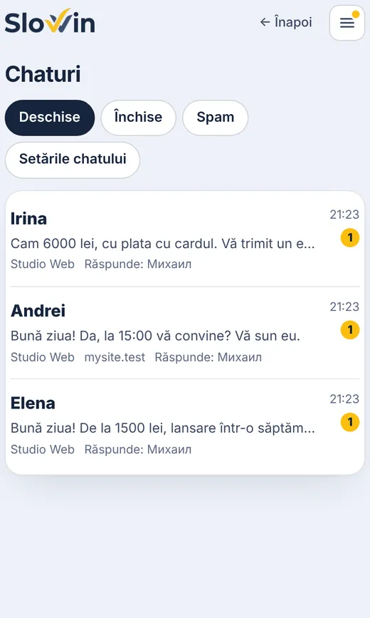 La dumneavoastră — toate conversațiile în „Chaturi”, de pe telefon.