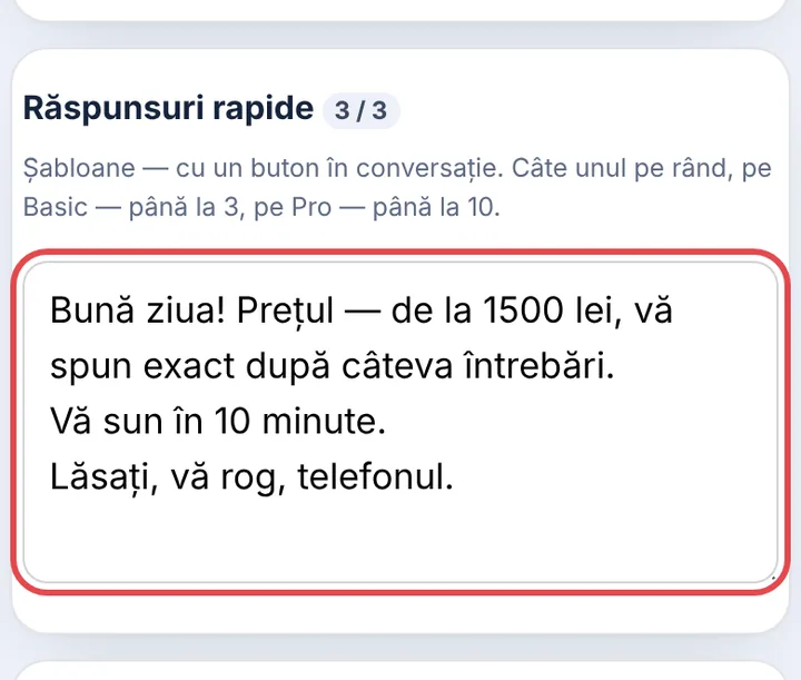 Răspunsuri rapide