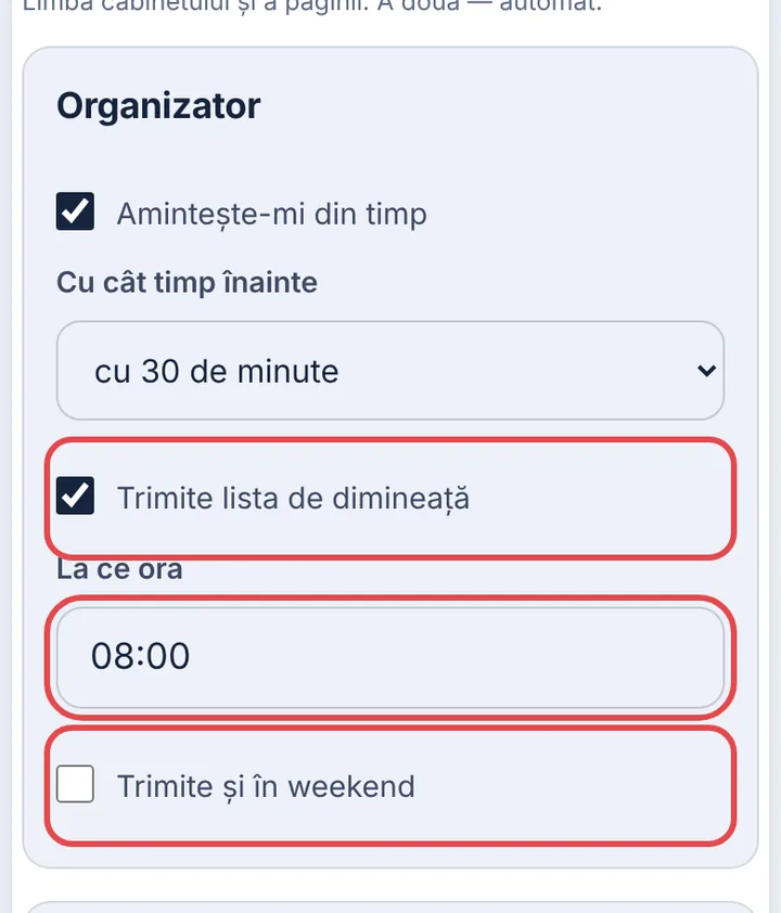 Porniți și alegeți ora
