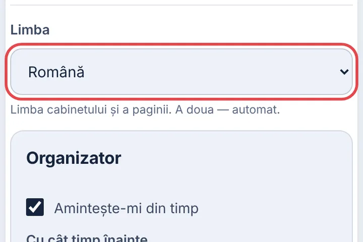 Alegeți limba