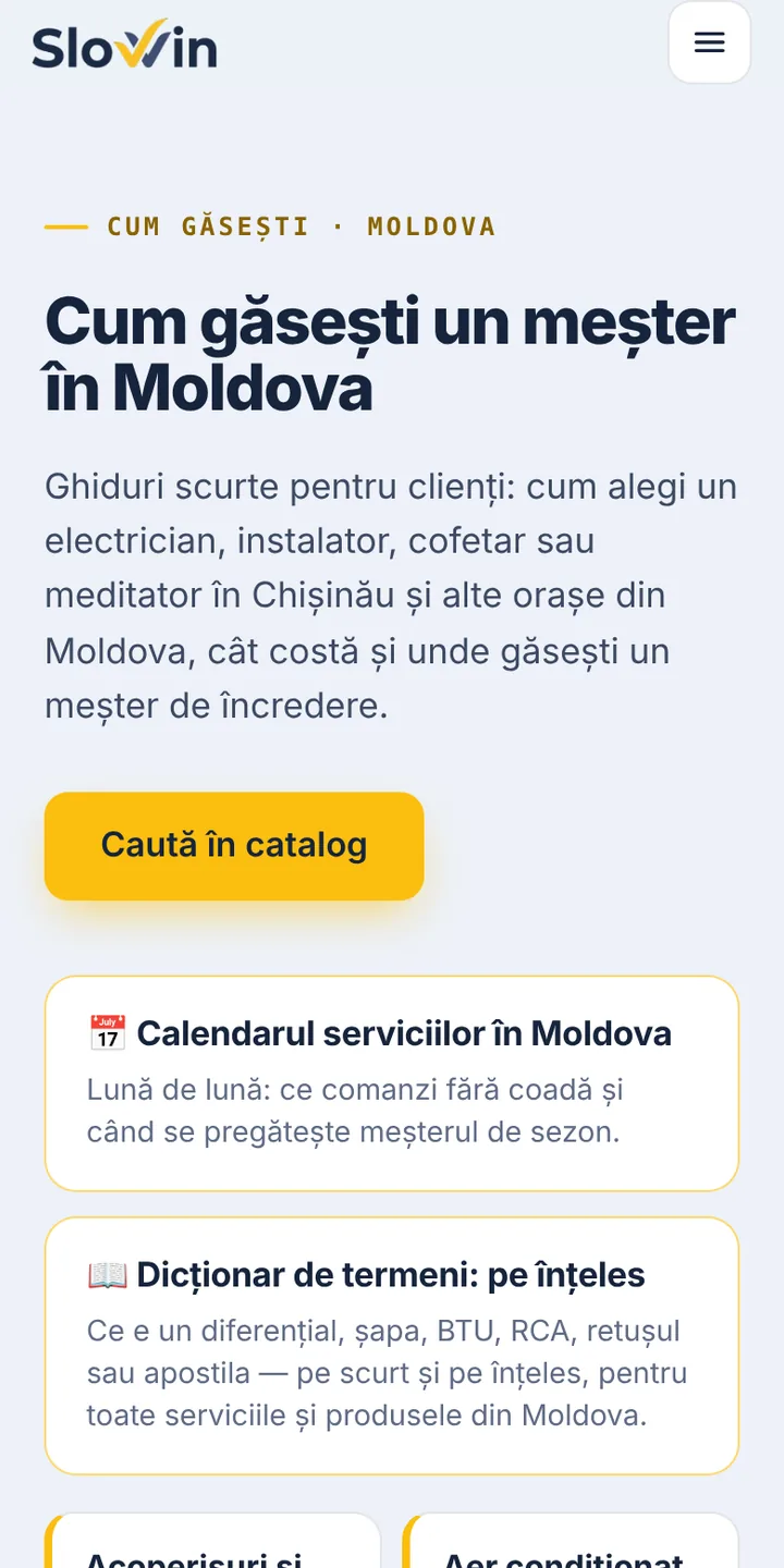 „Cum găsești un meșter”