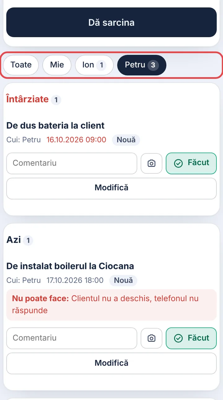 Filtru pe om