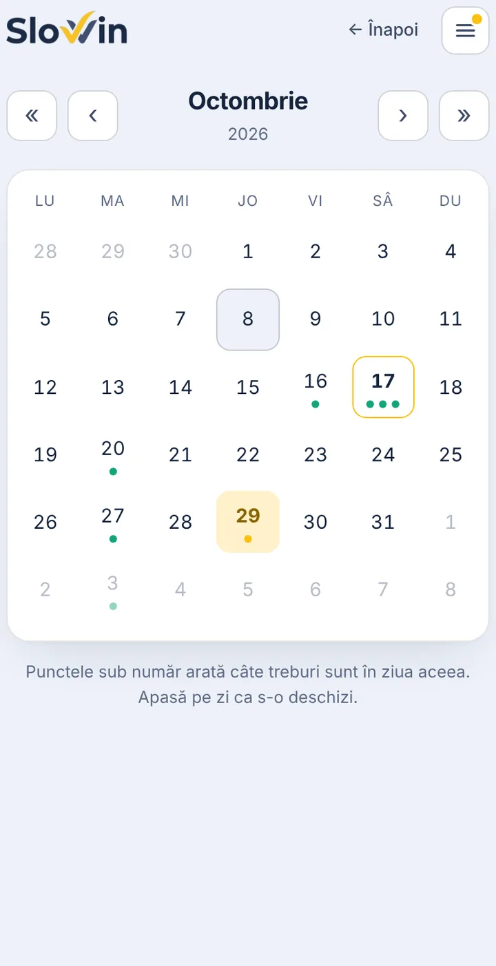 Deschideți calendarul