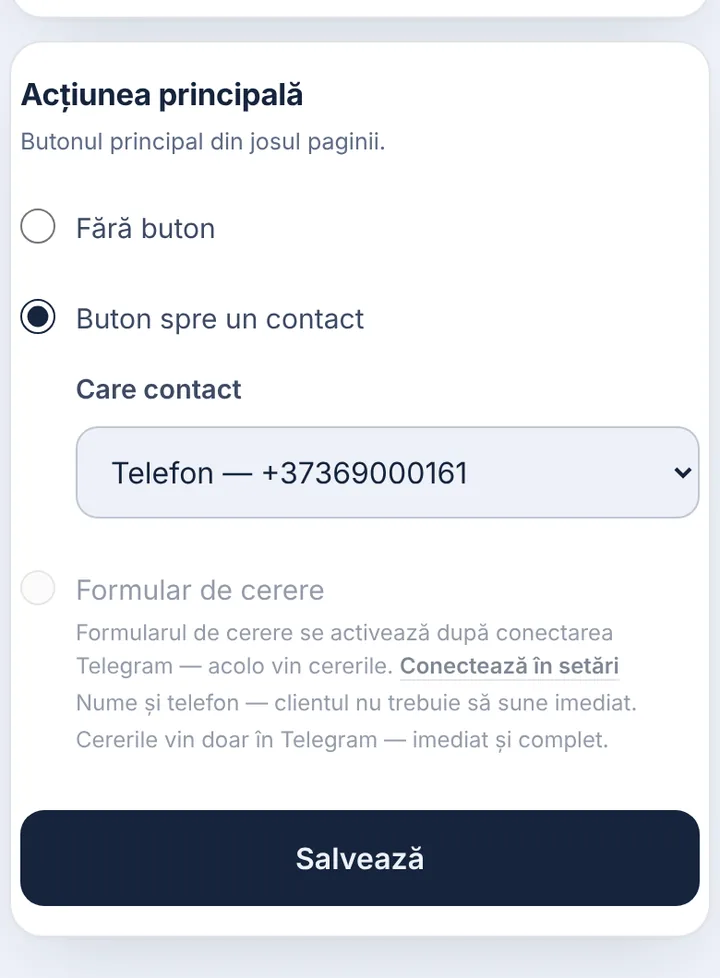 Alegeți butonul