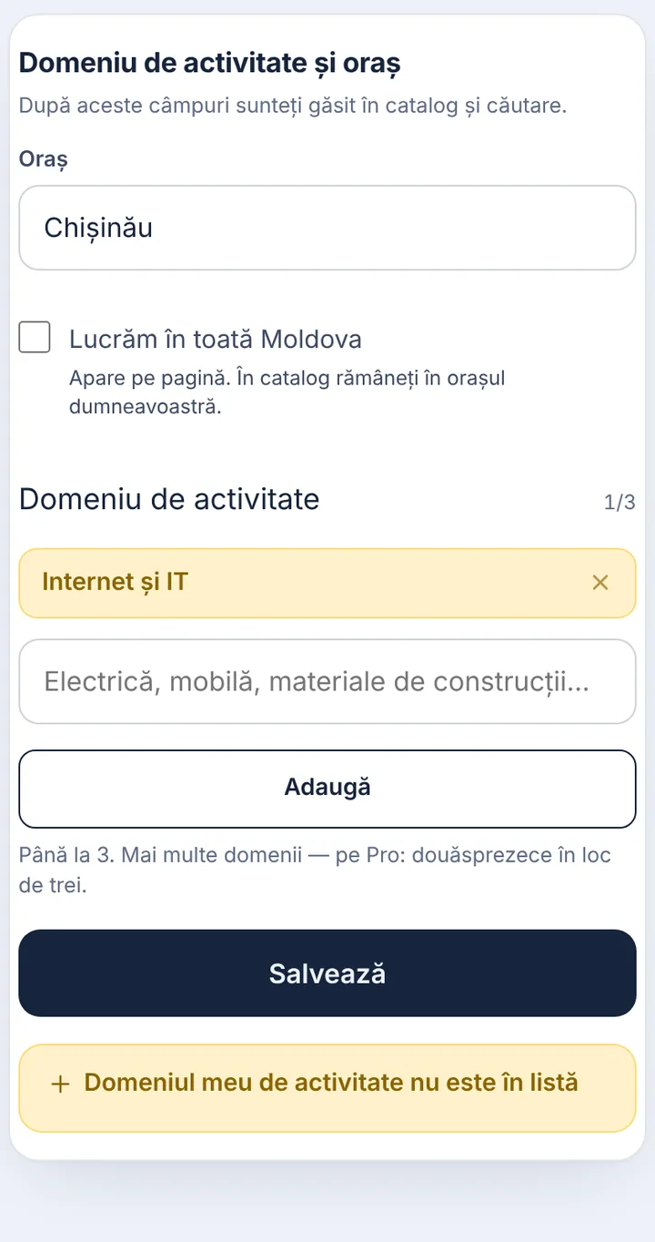 Domeniul de activitate