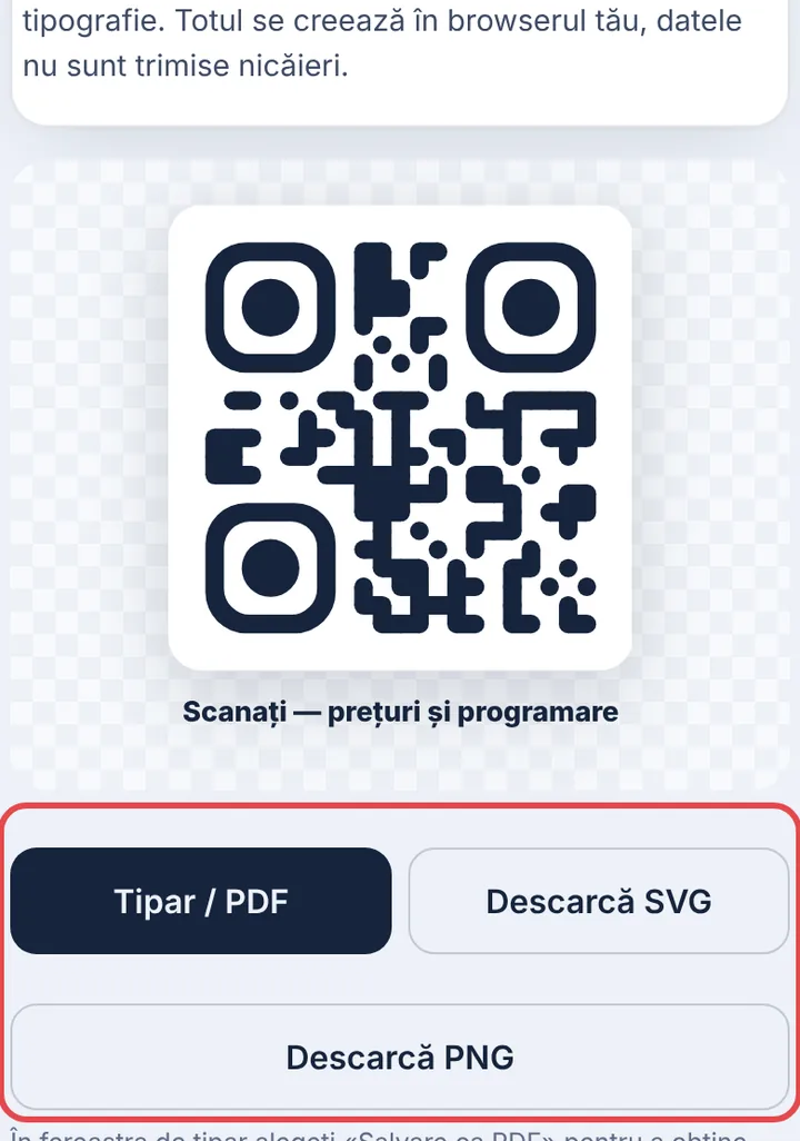 Descărcați sau tipăriți