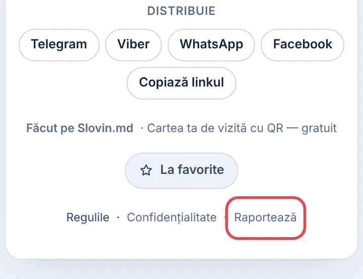 Apăsați „Raportează”