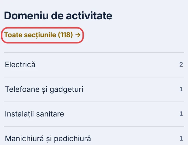 Deschideți „Toate secțiunile”