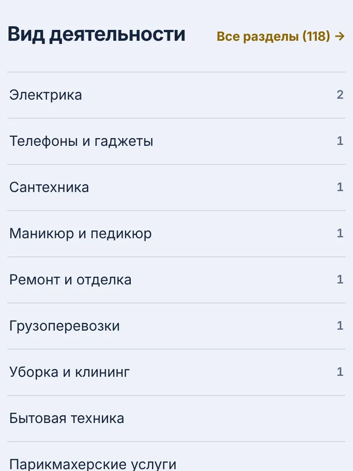 Виды деятельности